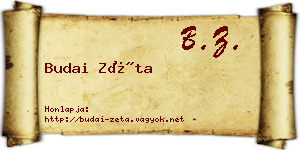 Budai Zéta névjegykártya